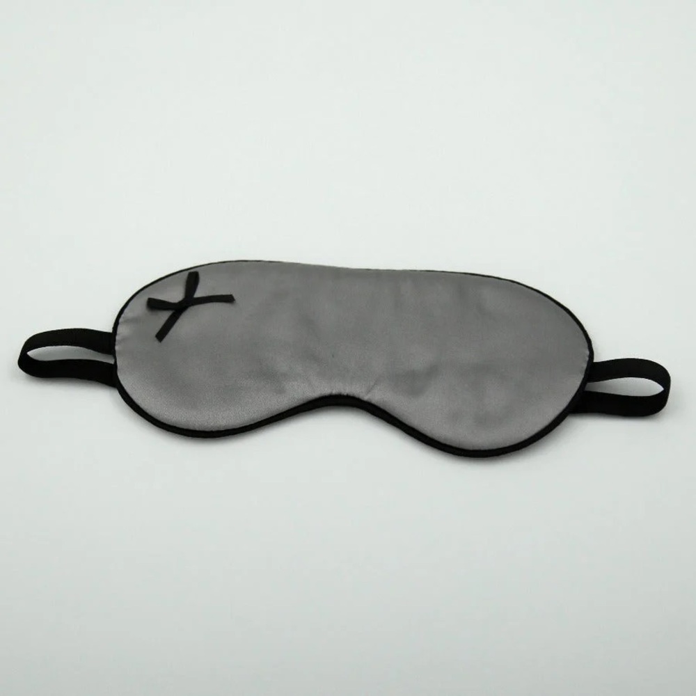 Handmade 100% silk sleep mask grey